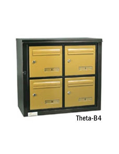 Boite Aux Lettres Theta 34 Inox Module B4 Toit Incliné Ouverture Ptt Droite -ID0