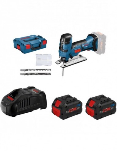 Pack Scie Sauteuse Bosch Gst 18v-Li S + 2 Batteries 18v 8ah + Chargeur Rapide Gal1880cv